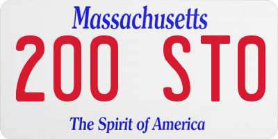 MA license plate 200ST0