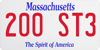 MA license plate 200ST3