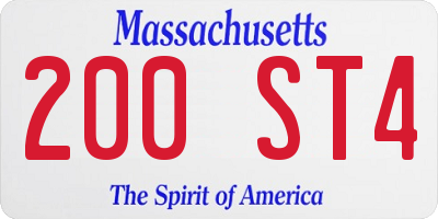 MA license plate 200ST4