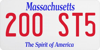 MA license plate 200ST5