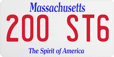 MA license plate 200ST6