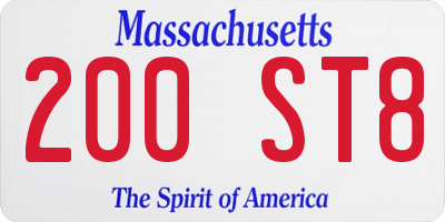 MA license plate 200ST8