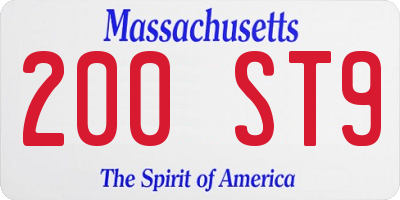 MA license plate 200ST9