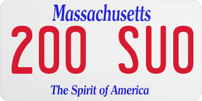 MA license plate 200SU0
