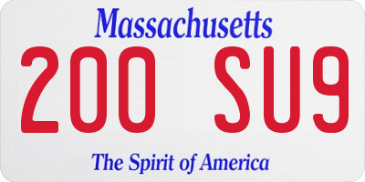 MA license plate 200SU9