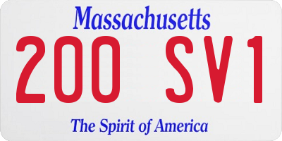 MA license plate 200SV1