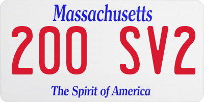 MA license plate 200SV2
