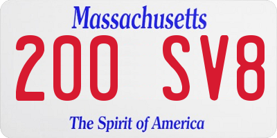 MA license plate 200SV8