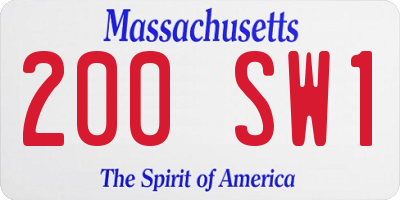 MA license plate 200SW1