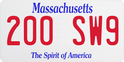 MA license plate 200SW9