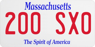 MA license plate 200SX0