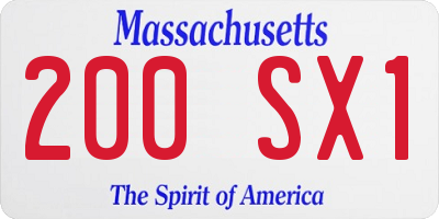 MA license plate 200SX1