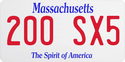 MA license plate 200SX5
