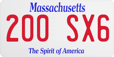 MA license plate 200SX6