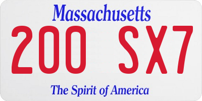 MA license plate 200SX7