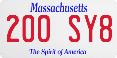 MA license plate 200SY8