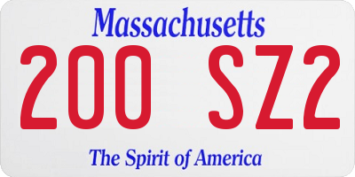 MA license plate 200SZ2