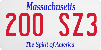 MA license plate 200SZ3