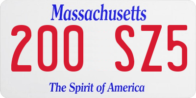 MA license plate 200SZ5