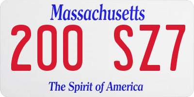 MA license plate 200SZ7