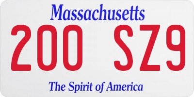 MA license plate 200SZ9