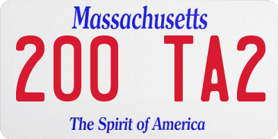 MA license plate 200TA2