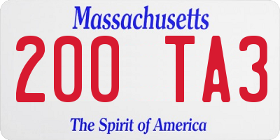 MA license plate 200TA3