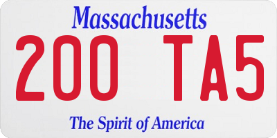 MA license plate 200TA5