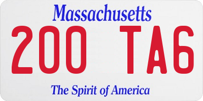 MA license plate 200TA6