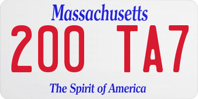 MA license plate 200TA7