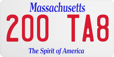 MA license plate 200TA8