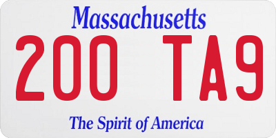 MA license plate 200TA9