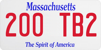 MA license plate 200TB2