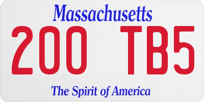 MA license plate 200TB5