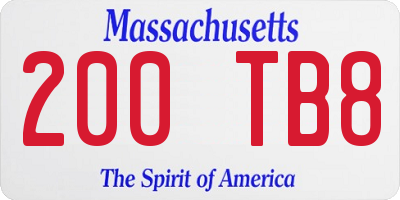MA license plate 200TB8