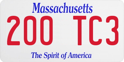 MA license plate 200TC3