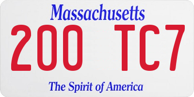 MA license plate 200TC7