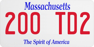MA license plate 200TD2