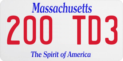 MA license plate 200TD3