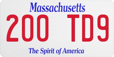 MA license plate 200TD9
