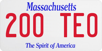 MA license plate 200TE0