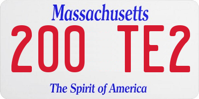 MA license plate 200TE2
