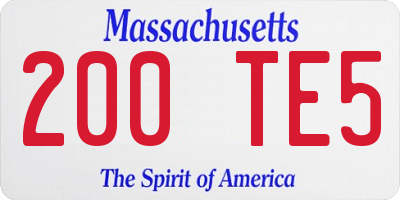 MA license plate 200TE5