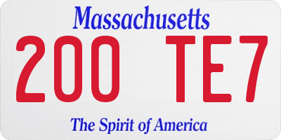MA license plate 200TE7