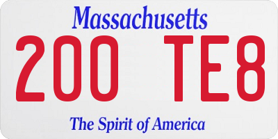 MA license plate 200TE8