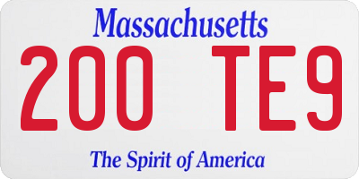 MA license plate 200TE9