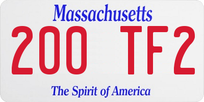 MA license plate 200TF2
