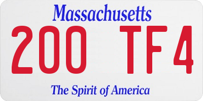 MA license plate 200TF4