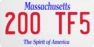 MA license plate 200TF5