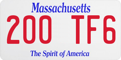 MA license plate 200TF6
